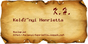 Kelényi Henrietta névjegykártya